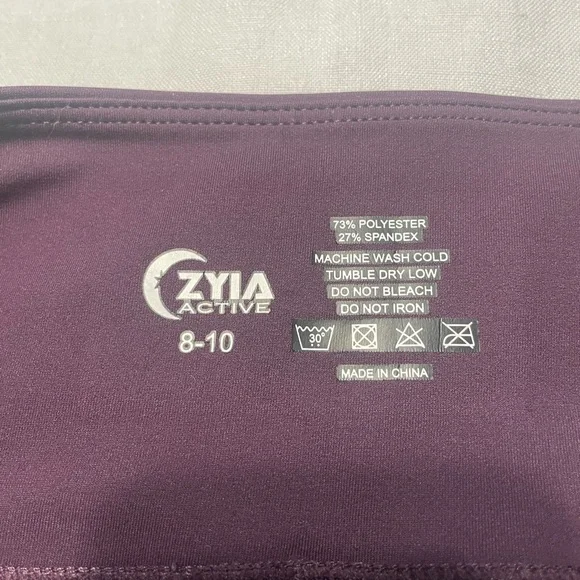 Zyia Blackberry Purple Light n Tight Hi Rise Moto Mesh Leggings Sz 8-10 - Picture 9 of 9